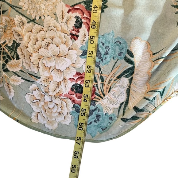 CBR green floral V-neck faux wrap maxi dress size small - Picture 12 of 15